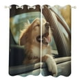 thumbnail image 1 of Happy Dog Window Curtain Panels Grommet Blackout Curtains Blackout Curtains for Living Room, 1 of 7