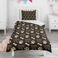 thumbnail image 1 of Happy Dog and Footprints Duvet Cover and Pillowcase Set for Single Bedding, Bedroom Accessories for Kids Teens, 1 of 5