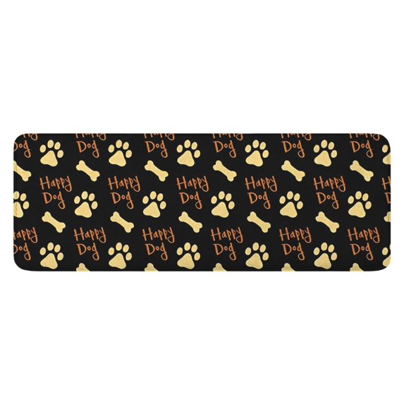 Happy Dog and Footprints Kitchen Rug Mat,Kitchen Runner Rugs Non Skid Washable,Decorative Kitchen Floor Mats for Kitchen,Sink,Laundry,17"x47.2"