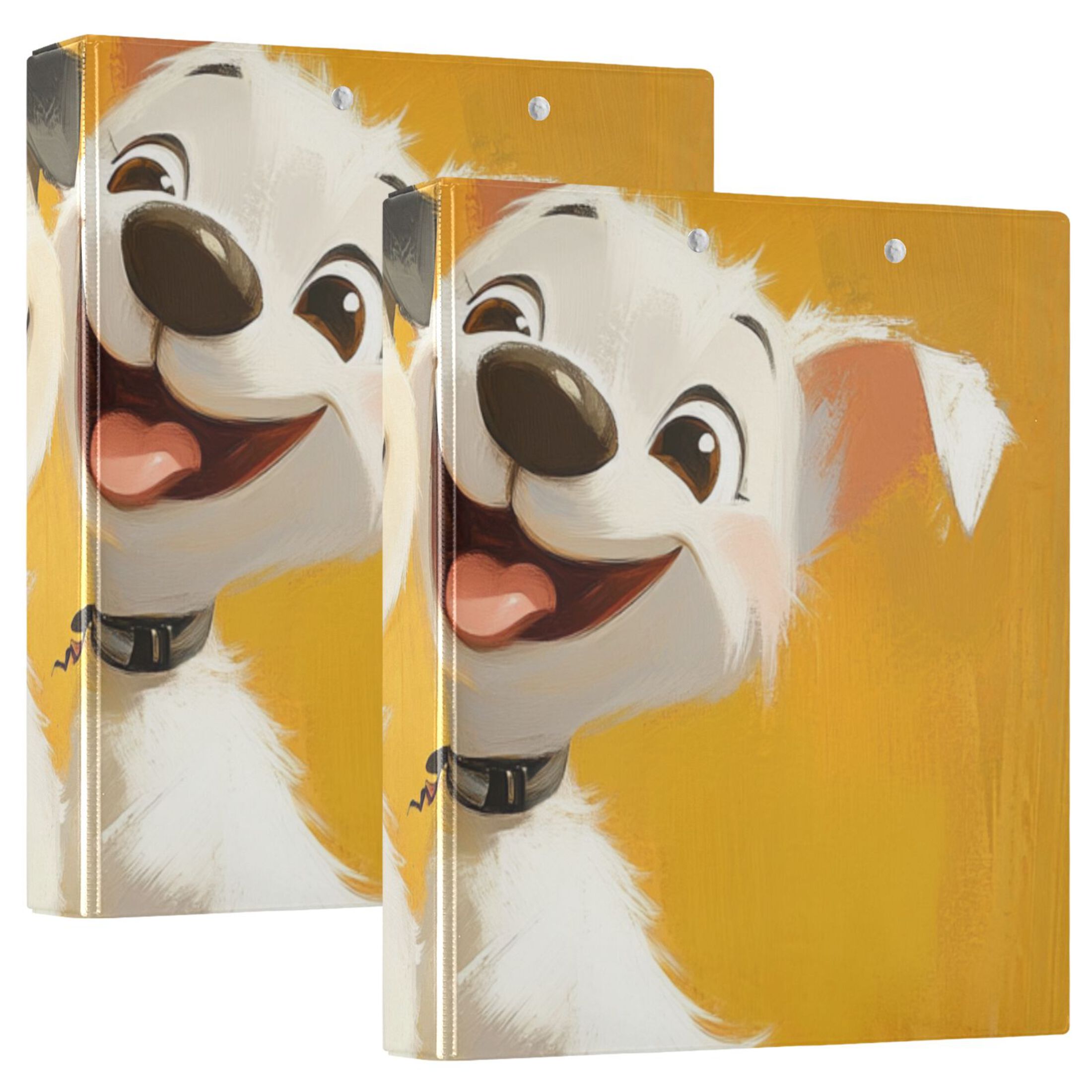 Happy Dogs 3 Ring Binders 1.5 inch Hardcover File Folders with Interior Pockets A4 Size Organizer for School Office Hospital