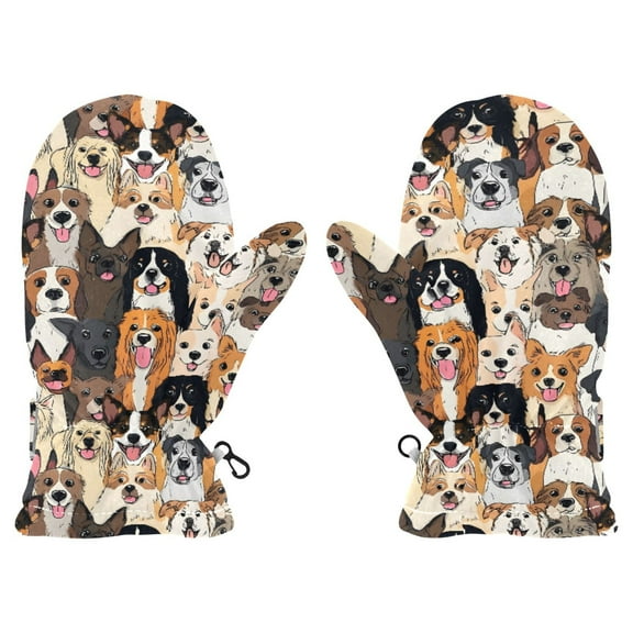 Happy Dogs Cold Weather Mittens Cozy Gloves with Adjustable Fit Perfect for Outdoor Fun