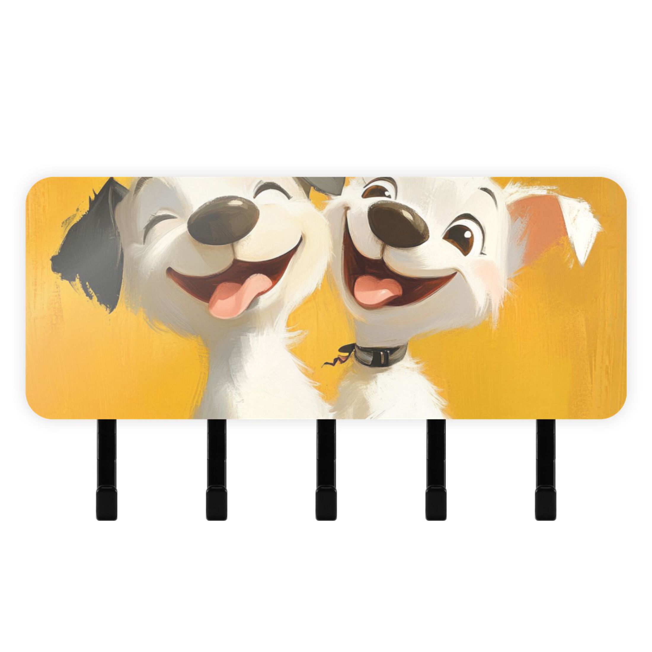 Happy Dogs Key Holder for Wall Mail Holder Organizer with 5 Key Hooks ...