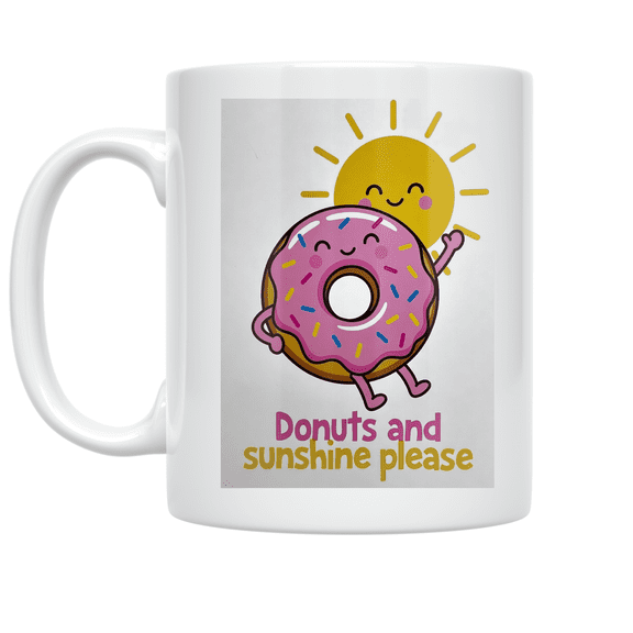 Happy Donut Design - Donut Lover - 11 oz Ceramic Coffee Mug
