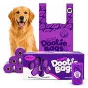 GoGo Stik Happy Dootie Bags, Doggie Bags with Handles, Dog Waste Bags Easy Tie Handle Dog Poop Bags 10 Rolls, 120 Counts