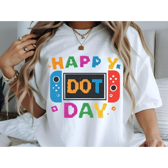 Happy Dot Day Shirt for Men Boys Kids Teacher Student | Fun Colorful Polka Dot T Shirt Gift for International Dot Day Celebration