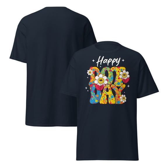 Happy Dot Day T-Shirt (Navy, 2XL)
