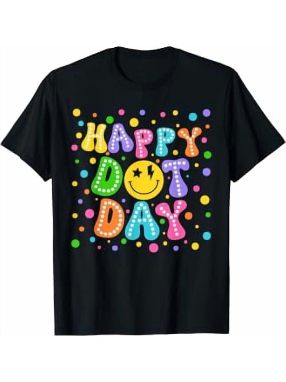 Happy Dot Day Teacher Student Girls Smile Face Design T-Shirt