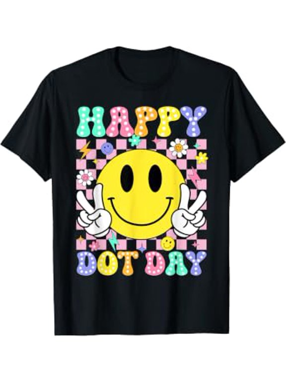 Happy Dot Day Teacher Student Girls Smile Face T-Shirt