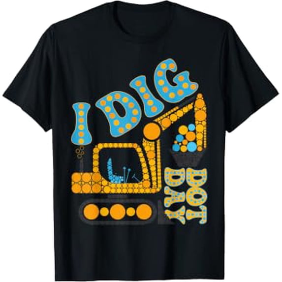 Dig Dig Tractor Happy Dot I Dig Dot Day Groovy Tractor Birthday Party T-Shirt - Walmart.com