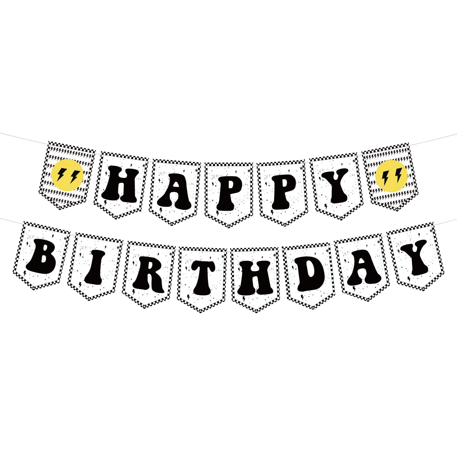 Qeeenar Geburtstagsbanner 'One Happy Dude' Für 1. Geburtstag - Mit Blitzen, Smileys & Quasten, 53-teilig
