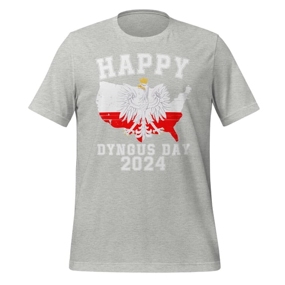 Happy Dyngus Day 2024 Shirt Polska Polish White Eagle T-Shirt Polish Eagle Shirt Great for Polish American Dyngus Day T-Shirt Polska Shirt (Athletic Heather, 3XL)