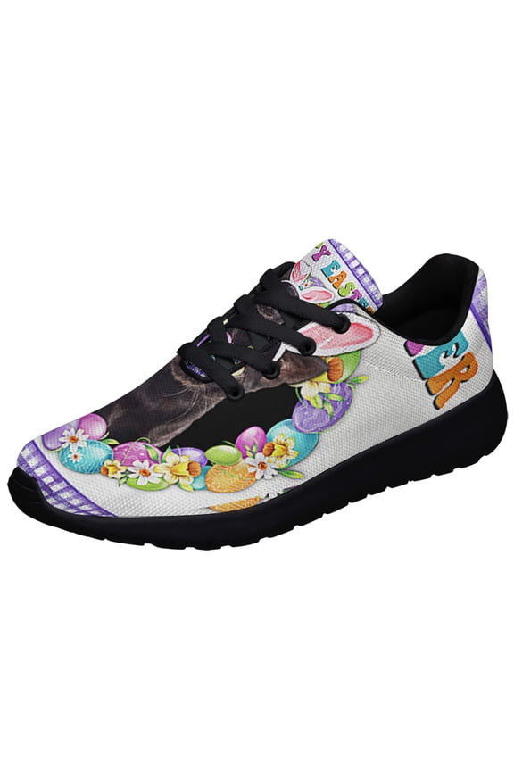 Happy EaStr Black Cat Shoes Sneakers Black Size 4
