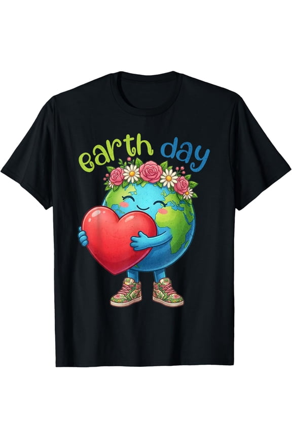 2026 Cute Earth Planet Women Girls Kids T-Shirt- Classic Unisex 100% Cotton Crew Neck T-Shirt Regular Fit Breathable Casual Everyday Wear
