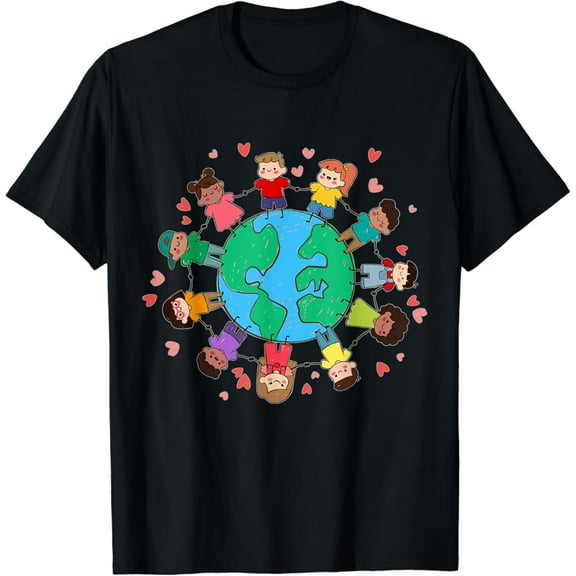 Happy Earth Day Children Around the World T-Shirt Gift for you - Men & Women Unisex T-shirt