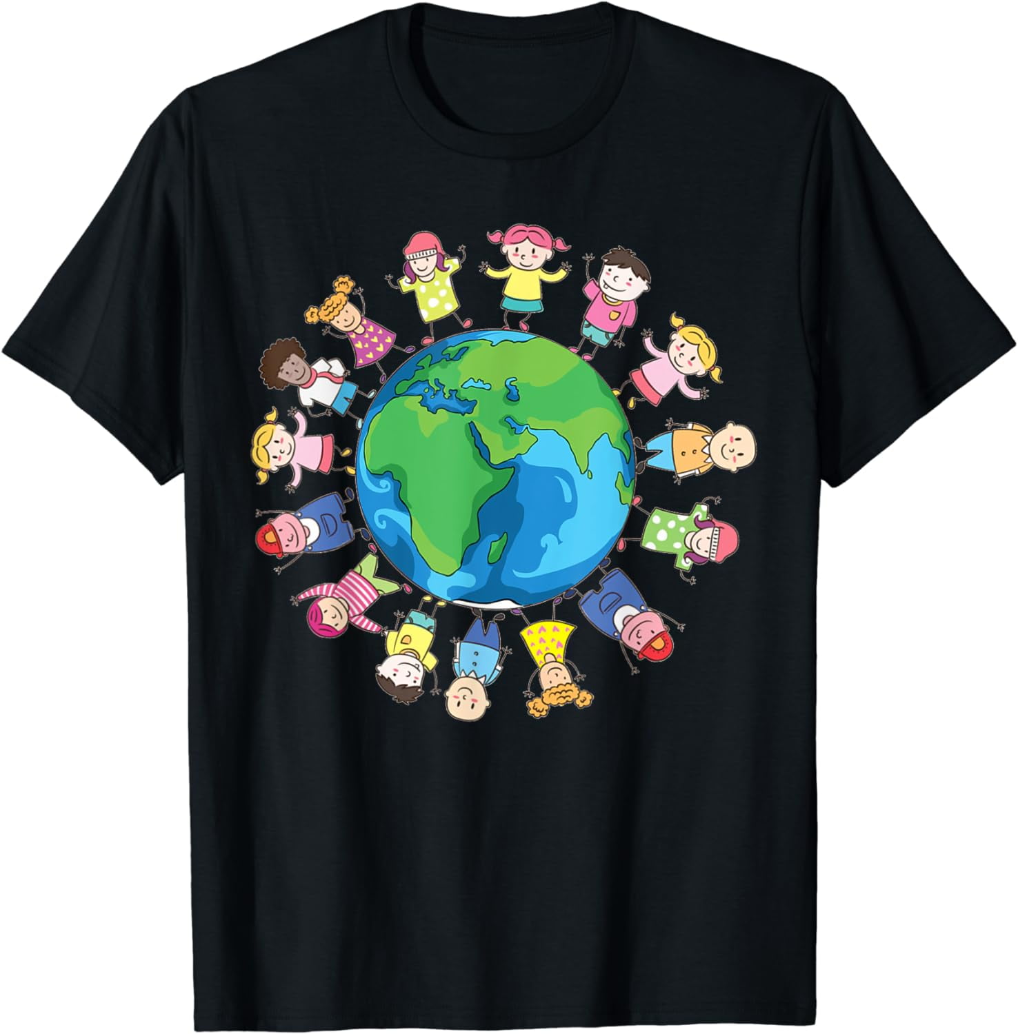 Happy Earth Day Children Around the World Tee Shirt Cotton T-Shirt ...