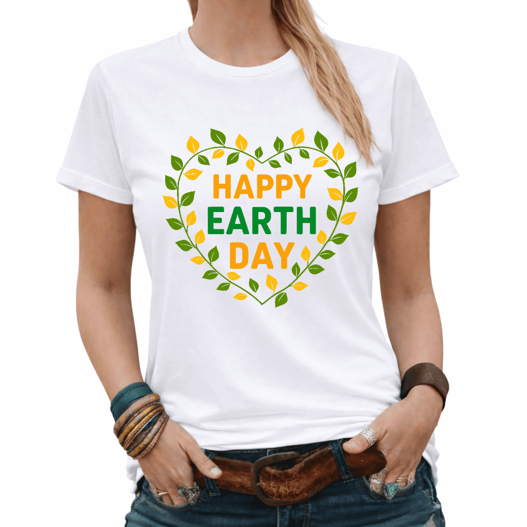 Happy Earth Day Floral Crown Earth Graphic Tees Womans Tshirt Shirts ...