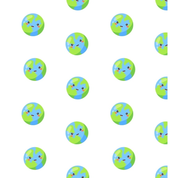 Happy Earth Day Globe Smiley Pattern Edible Image Cake Border Strips, by Tnct. (1 Count)