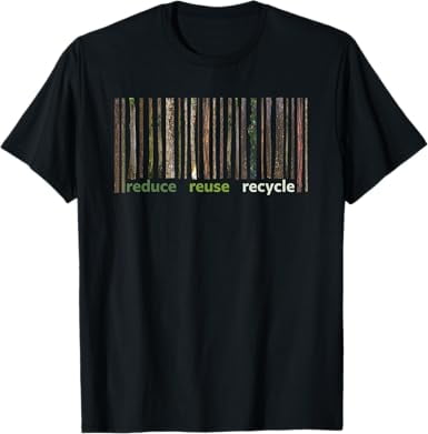Happy Earth Day Reduce Reuse Recycle Tree Barcode Recycling T-Shirt ...