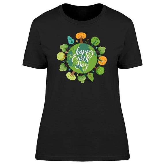 Happy Earth Day Round Planet T-Shirt Women -Image by Shutterstock, Female XX-Large