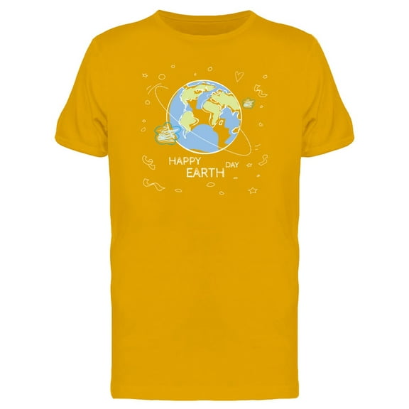 Happy Earth Day Sketch T-Shirt Men -Image by Shutterstock, Male x-Large