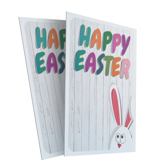 Happy Easter (2-PACK) 24" x 36" Plastic Signs | Sign Insert 4mm Corrugated Plastic Signs Storefront Window Poster