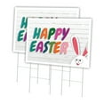 thumbnail image 1 of Happy Easter 2 Pack Of 24" x 36" Yard Sign & Stake | Advertise Your Business | Stake Included Image On Front Only | Made in The USA, 1 of 3