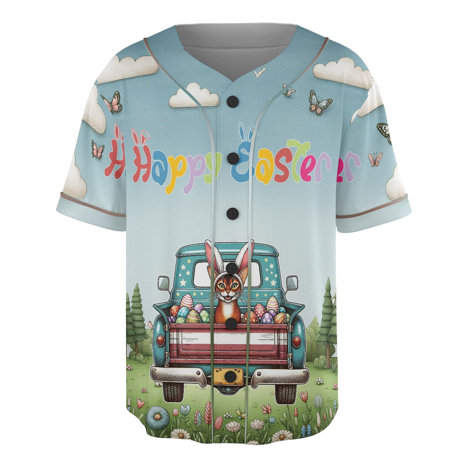 Happy Easter Abyssinian American Flag Truck Bunny Ears All Over Print Happy Easter Abyssinian American Flag Truck Bunny Ears All Over Print