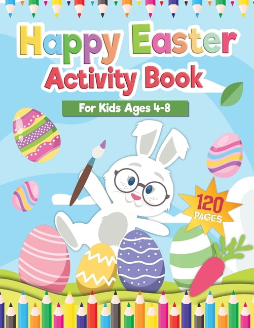Happy Easter Activity Book for Kids Age 4-8 : Includes Cut and Paste ...