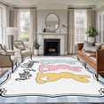 thumbnail image 1 of Happy Easter Area Rug 5x8 Washable Rug Non Slip Cute Lovely Colorful Rabbits Silhouette Blue Plaid Large Area Rug Soft Stainresistant Indoor Floor Carpet for Bedroom Home Office Dining Room, 1 of 8