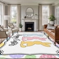 thumbnail image 1 of Happy Easter Area Rug 5x8 Washable Rug Non Slip Cute Lovely Colorful Rabbits Silhouette Eggs Large Area Rug Soft Stainresistant Indoor Floor Carpet for Living Room Bedroom Home Office Dining Room, 1 of 8