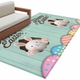 thumbnail image 1 of Happy Easter Area Rugs 2.7x5ft Easter Cute Bunny Cartoon Rabbits Colorful Eggs Green Floor Rug Non Slip Low Pile Ultra Soft Carpet for Entryway Indoor Bedroom Dining Room Under Table, 1 of 9