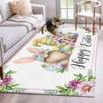 thumbnail image 1 of Happy Easter Area Rugs 3'x5', Small Throw Rugs for Living Room Bedroom, Watercolor Gnomes Eggs Flowers Botanical Spring Indoor Outdoor Rug Non-Slip Low Pile Carpet Runner Reversible Floor Mats, 1 of 8