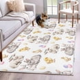 thumbnail image 1 of Happy Easter Area Rugs 3'x5', Washable Small Throw Rugs for Living Room Bedroom, Spring Bunny Chickens Lambs Easter Eggs Indoor Outdoor Rug Non-Slip Low Pile Carpet Runner Reversible Floor Mats, 1 of 8