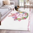 thumbnail image 1 of Happy Easter Area Rugs 4'x6', Washable Small Throw Rugs for Office Bathroom, Rabbits Bows Spring Tulips Eggs Pastoral Indoor Outdoor Rug Non-Slip Low Pile Carpet Runner Reversible Floor Mats, 1 of 8