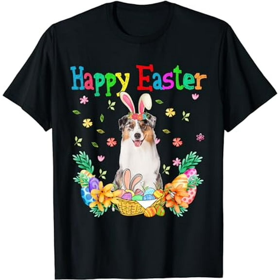 Happy Easter Australian Shepherd Bunny Australian Shepherd T-Shirt