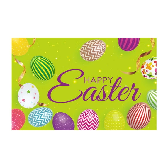 Happy Easter Backdrop, Happy Easter Banner Party Decorations, Colorful Spring Easter Egg Bunny Photography, Easter Spring Party Supplies -35.4x59 inch