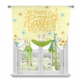 thumbnail image 1 of Happy Easter Balloon Curtains 63 Inch Length for Living Room/Bedroom, Rabbits Eggs Spring Daisy Floral Grass Yellow Rod Pocket Privacy Door Curtains Decorative Tie Up Shade for Window 52"x63", 1 of 8