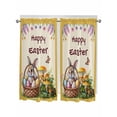 thumbnail image 1 of Happy Easter Bathroom Window Curtain, Rabbit Eggs Spring Mushrooms Flowers Yellow Light Filtering Coffee Kitchen Curtains, Bedroom Living Room Curtains 2 Panel 84"x63", 1 of 6