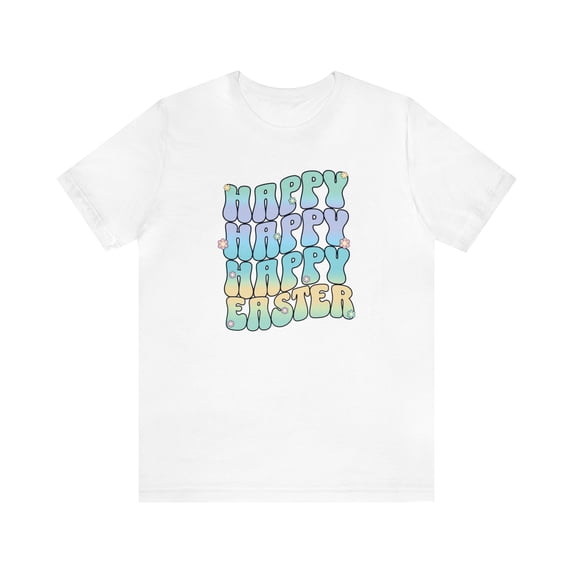 Happy Easter, Bella & Canvas, Unisex Cotton Short Sleeve T-Shirt, XS - 5XL