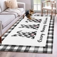 thumbnail image 1 of Happy Easter Black White Plaid Area Rug 4x6 FT, Non Slip Kids Room Carpet, Bunny Welcome Spring Washable Soft Floor Carpet Non-Shedding Throw Rug for Dorm Kitchen Study Room Home Office Bedside, 1 of 9