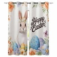 thumbnail image 1 of Happy Easter Blackout Curtains 96 Inches Long, Spring Watercolor Bunny Eggs Flowers Beige Thermal Insulated Black Out Curtains, Darkening Window Curtain for Bedroom Living Room 52"x96" 2 Panels, 1 of 9