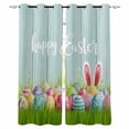 thumbnail image 1 of Happy Easter Blackout Curtains for Bedroom Living Room Darkening Curtains 84 Inch Length 2 Panels Set Spring Cute Rabbit Ears Grass Wooden Grain Window Curtain Window Treatment Grommet Drapes 42"x84", 1 of 9