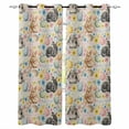 thumbnail image 1 of Happy Easter Blackout Curtains for Bedroom, Spring Watercolor Rabbits Eggs Flower Beige Thermal Insulated Kitchen Drapes with Grommets, Light Blocking Window Treatment, 2 Panels 52" x 84", 1 of 7