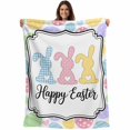 thumbnail image 1 of Happy Easter Blanket Soft Cozy Warm Throw Blanket for Couch, Plush Fuzzy Flannel Fleece Blankets for Sofa, Colorful Rabbits Eggs Spring Bed Blankets Lightweight Gifts for Women, 40"x60", 1 of 9