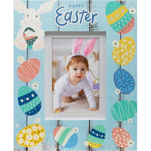 Fine Photo Gifts Happy Easter Blue Wood 4" x 6" or 5" x 7" Picture Frame