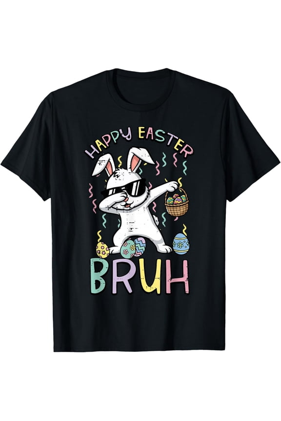 Happy Easter Bruh Bunny Dab Cool Rabbit Meme Boys Girls Kids T-Shirt TShirt