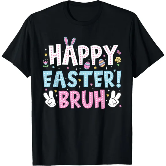 Happy Easter Bruh Meme Funny Cute Celebration Unisex T-Shirt, for men & women, up to size 5XL