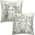 thumbnail image 1 of Happy Easter Buffalo Plaid Rabbit Pillow Covers 20x20 Inch Eucalyptus Leaves Spring Decorative Throw Pillow Covers Set of 2 Farmhouse Pillowcases Cotton Cushion Covers for Couch Bed Sofa Chair Decor, 1 of 6