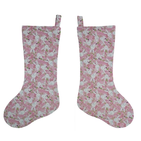Happy Easter Bunny Christmas Stockings (Two Stocking)