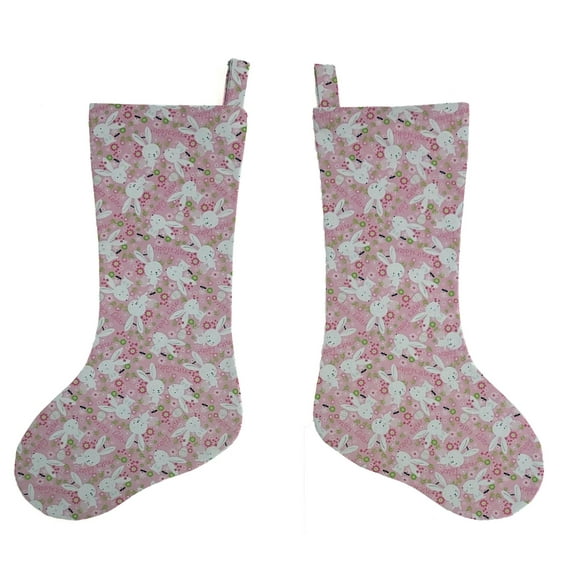 Happy Easter Bunny Christmas Stockings (Two Stocking)